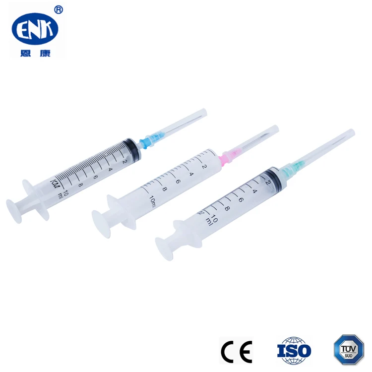 Luer slip and Luer Lock Sterile Plastic Medical Disposable 10cc Syringe