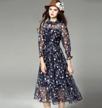 wholesale new style fashion design summer women lady print chiffon dress