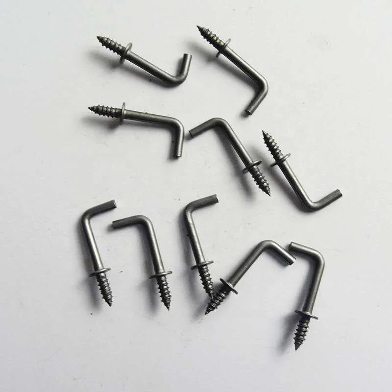 Sandingsheng customized L shaped metal wire right angle wood screw hook
