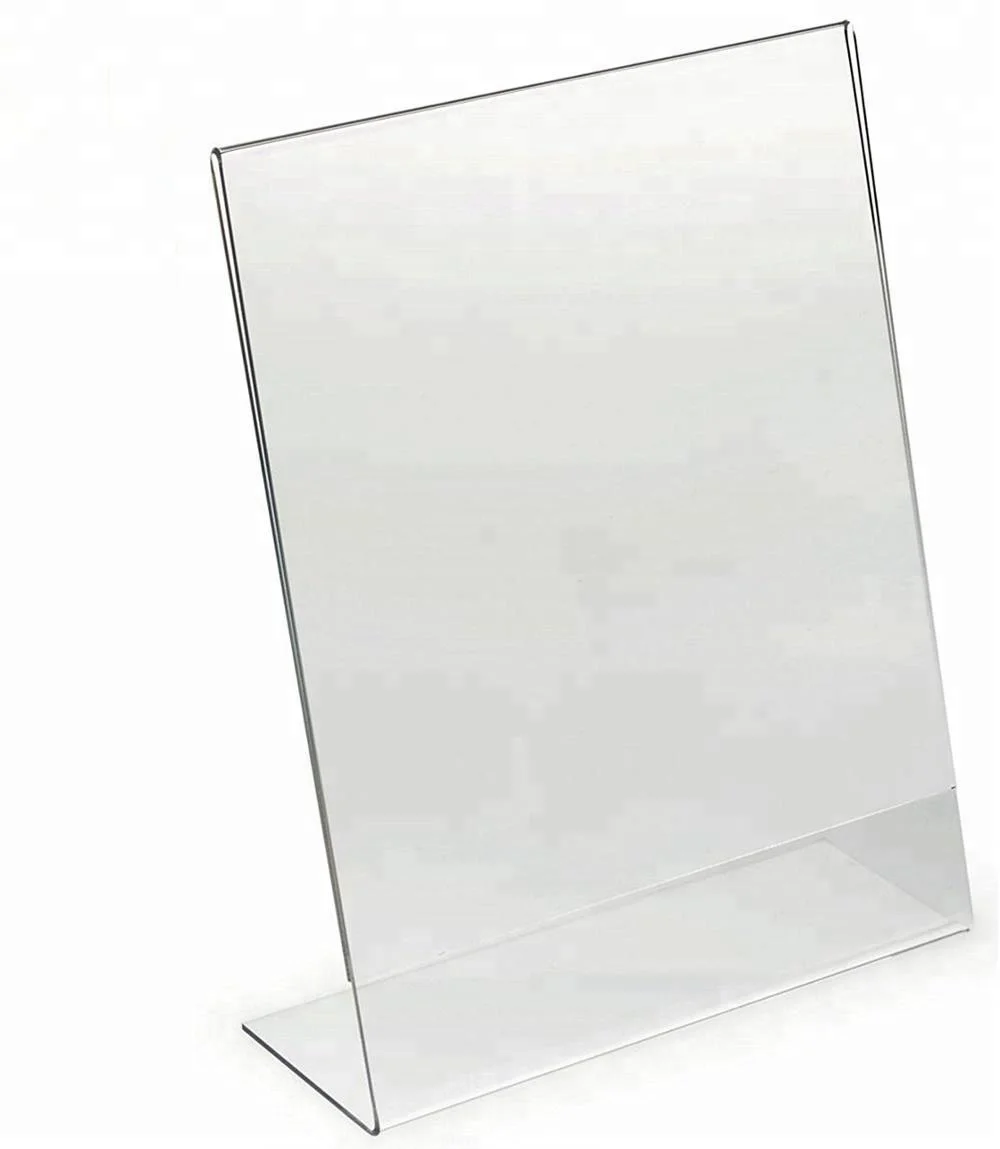 L-Style A4 A5 Photo Frame Acrylic Sign Holder Price Tag 8.5 x 11 Inch Stand Acrylic Table Display Desktop Name Card Holder
