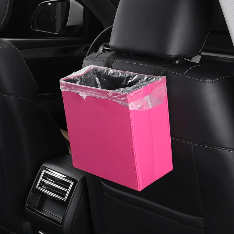 
Car Recycling Dustbin Trash Cans Leather Ash Tray Mini Waste Bin 