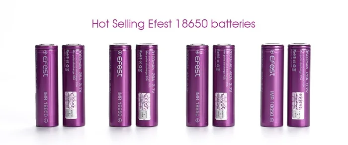 IMR 18650 3.7v 25a 2600mah Efest Rechargeable Lithium Ion For Battery Pack