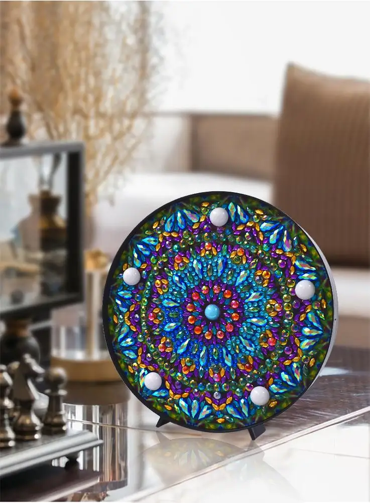 2019 Cross Stitch Led diamond lamp night scenery in the living room for house decor Mandala ZXD007
