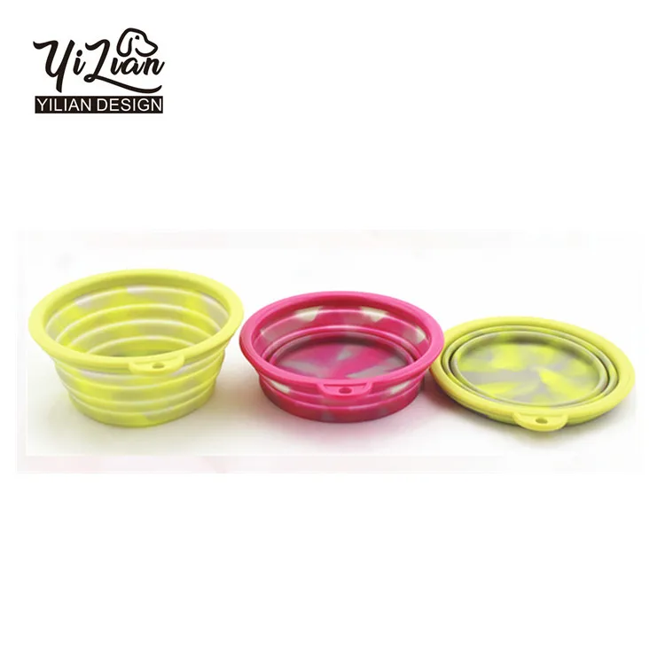 
Custom Logo eco-friendly silicone folding collapsible travel pet bowl with hook portable pet dog feeder dog 