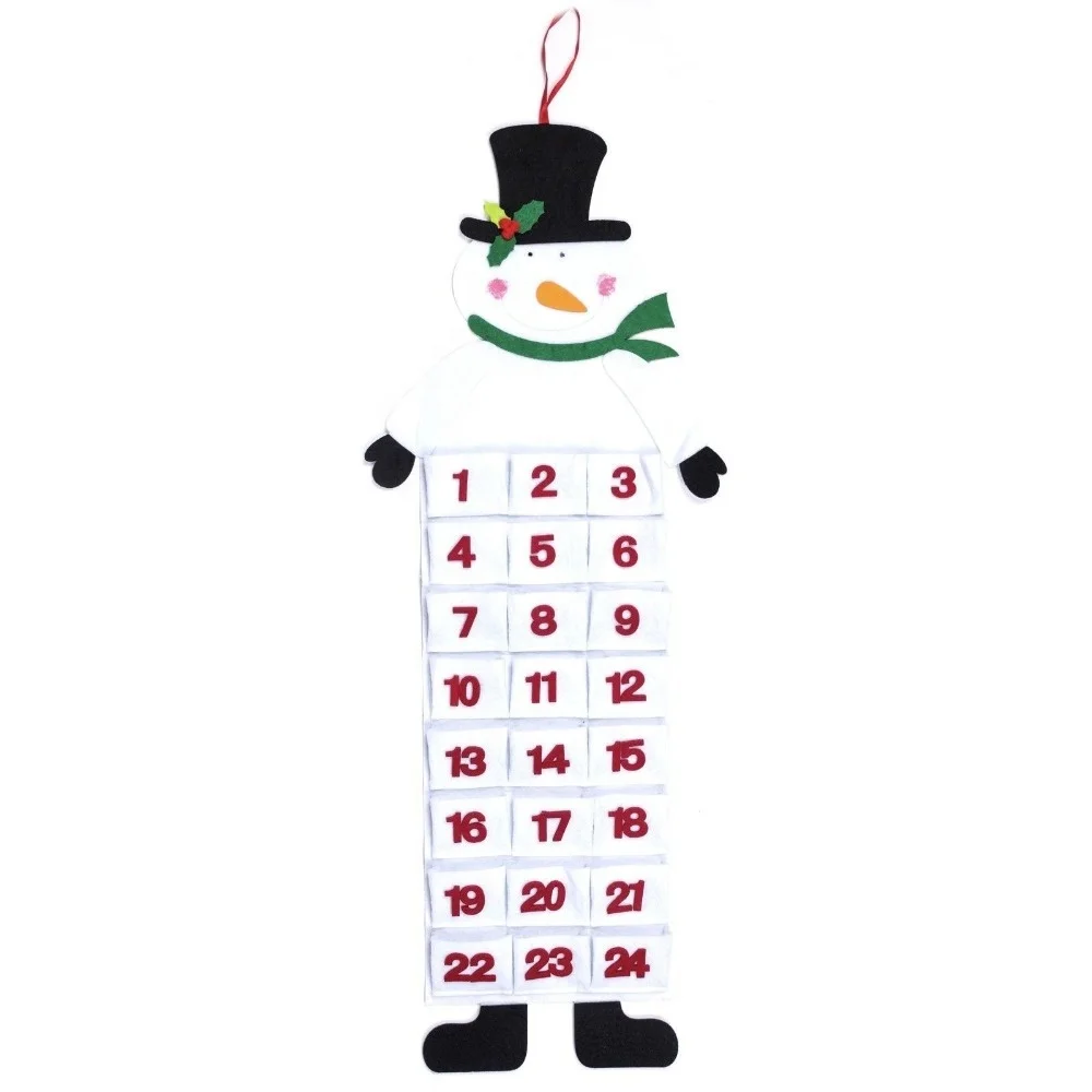 2022 Santa Reindeer Snowman Felt Christmas Advent Calendar