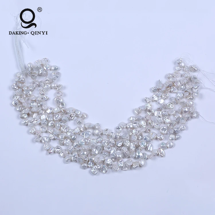 Daking Jewelry 10-11mm Irregular Natural White Fresh Water Loose Keshi Pearls