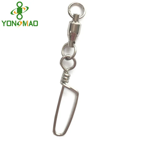Ball bearing swivel with two solid ring with costlock snap fishing tackle