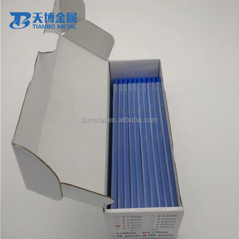 welding rods 1.8-2.2%Thorium RED color welding electrode manufacturer baoji tianbo metal company