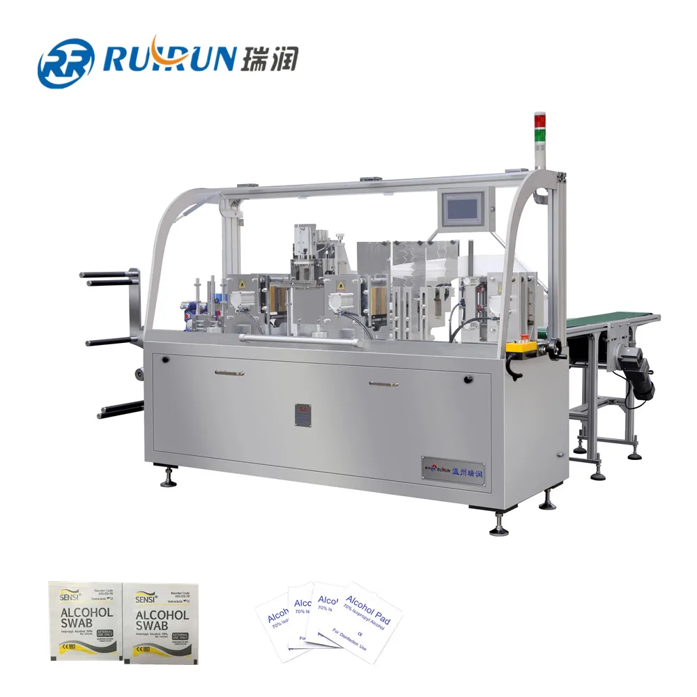 
Twins packages single piece VPD-250 Fully Automatic Wet Tissue Wipes/Alcohol Prep Pads Packing Machine(dustproof packing) 