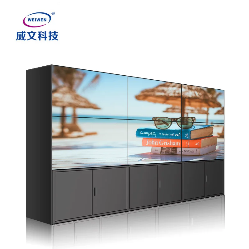 
55inch floor stand DID LCD splicing Video Wall for advertising display indoor seamless tv video wall with cabinet 