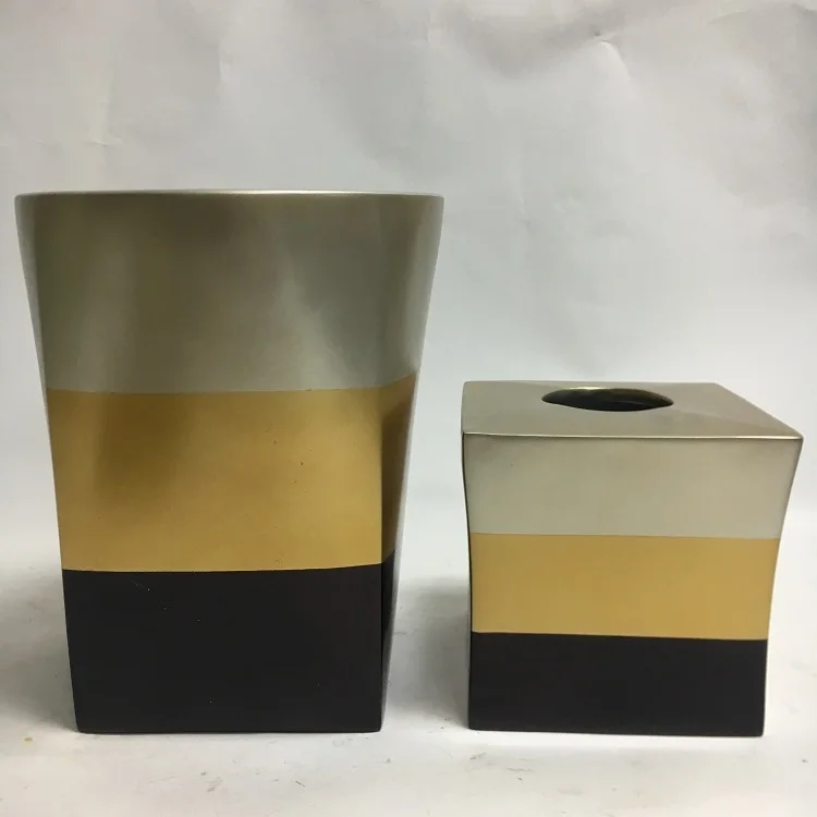 Hotsell Gold Elegant Hotel Square Resin Tissue Paper Box