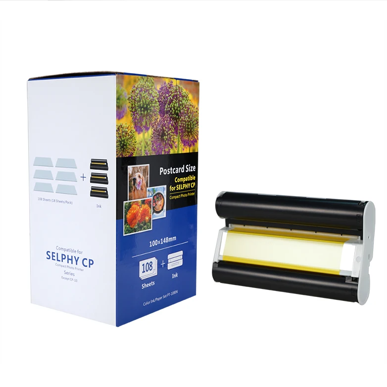 PUTY compatible full color photo paper PT-108IN for selphy cp1200 printer