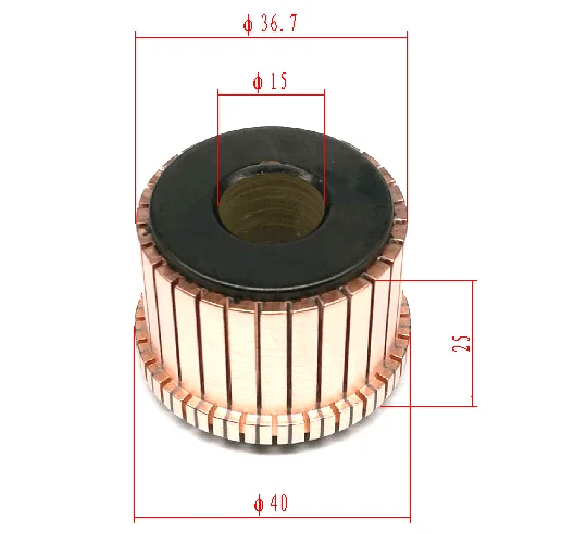 
OD36.5/40* ID15*H 30.5-28segment commutator for power tool 180 bosche electric hammer machine. high quality and free samples 