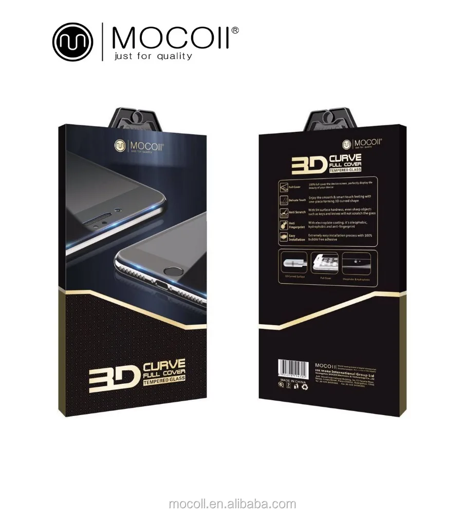 Mocoll new product 3D full cover 9H tempered glass screen protector for iPhone X/8/8 Plus