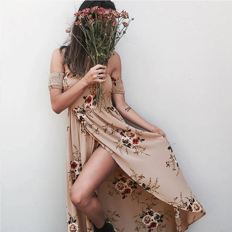 TONGYANG Women Floral Printed Boho Dress Fashion Ladies Beach Summer Dress Long Maxi dress