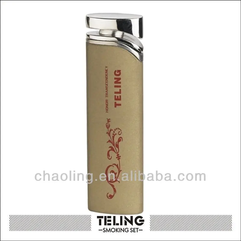New fashion lighter flower logo Refillable Butane Gas lighter