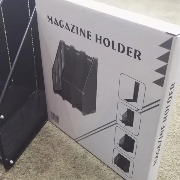 Factory price 4-tier metal mesh wire magazine holder