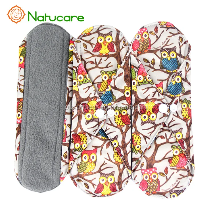 
Reusable Charcoal Bamboo Cloth Menstrual Pads Washable Sanitary Pads 