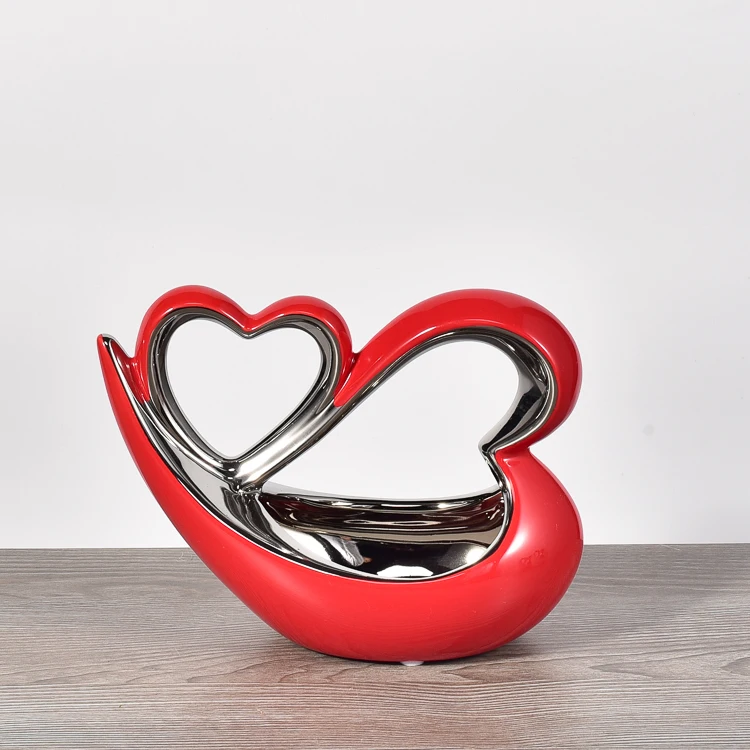 Fancy custom logo valentine gift heart shaped ceramic planters / handicraft wedding decoration flower pots