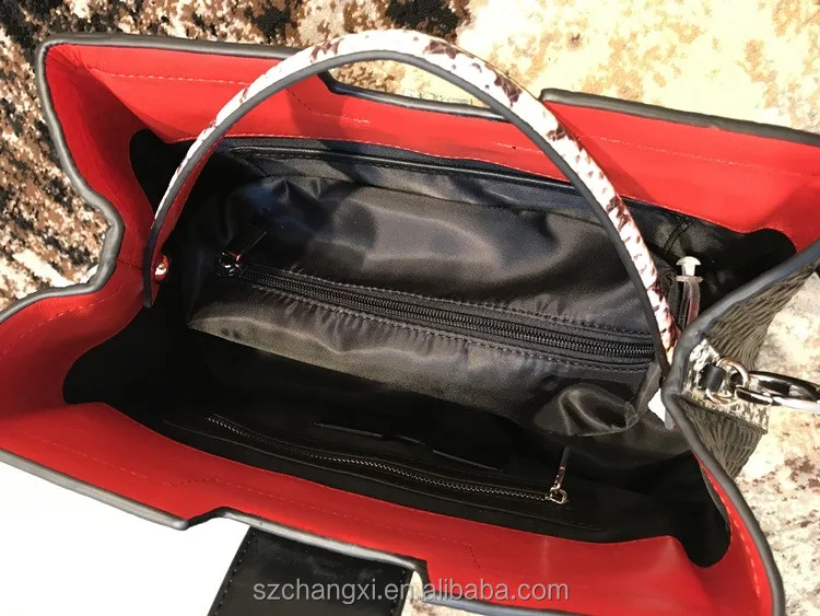 Newest Women Gender and Leather Material Crocodile Pattern Genuine Leather Ladies Handbags Shoulder Bag