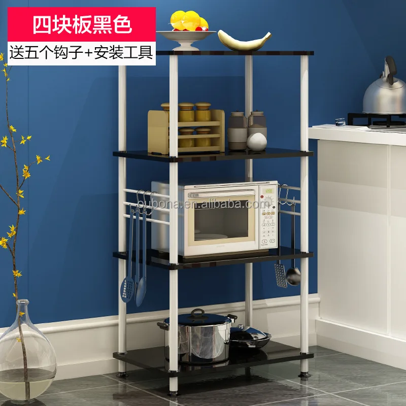 Modern 4 Tier Kitchen Shelves Stainless Steel Microwave Shelf Rack Storage Cupboard Oven Stand