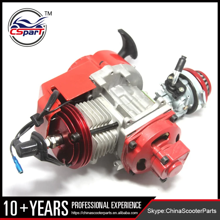 Racing 49CC Gasoline Engine Alu Pull Start 15MM Carburetor CNC head Air filter Mini Moto Pocket ATV Quad Buggy Dirt Pit Bike Red