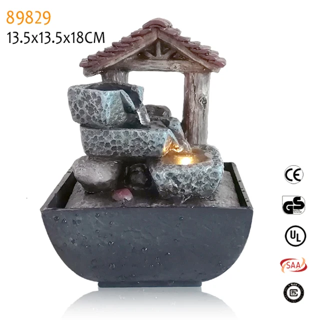 
Indoor decor of acrylic water fountains outdoor resin stone rockery fountain statues 