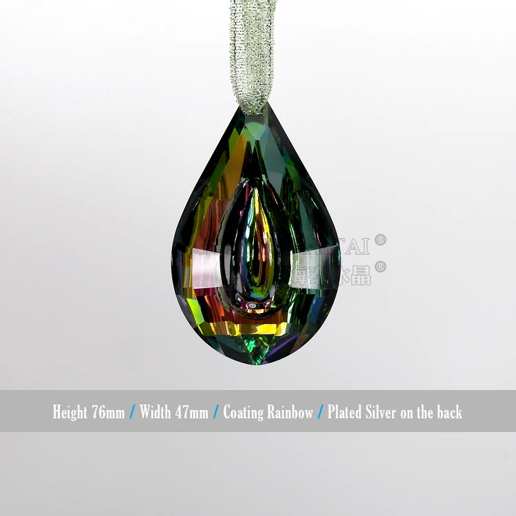 Goldenhaitai 76mm K9 Crystal Rainbow Prism for chandelier Lighting lamp accessories Jewelry Pendant 7890