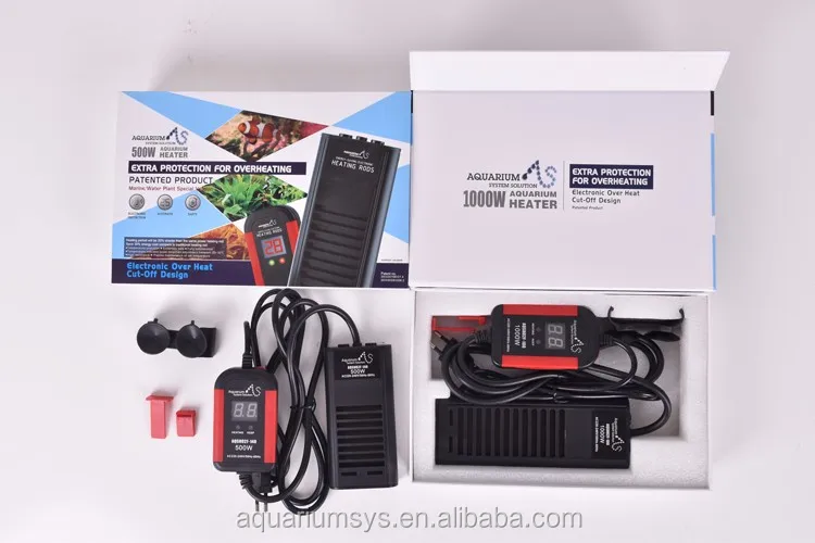 
500W/For Marine - AS Compact Aquarium Heater Fish Tank Heater Electronic Heating Rods Digital Temperature Controller 