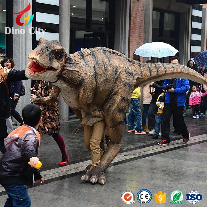 Life Like Robot Walking with Dinosaur Costume T Rex Suit