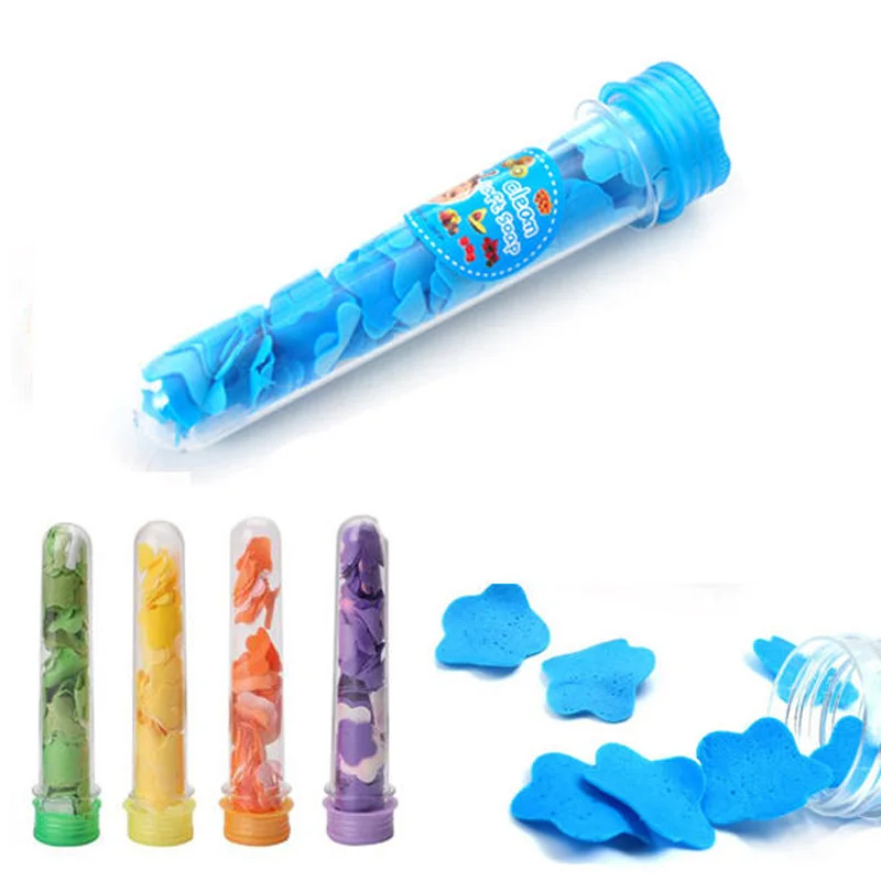 1 Tube Portable Flower Soap Hand Washing Cleaning Soap Tablets Soap Flakes for Outdoor Travel