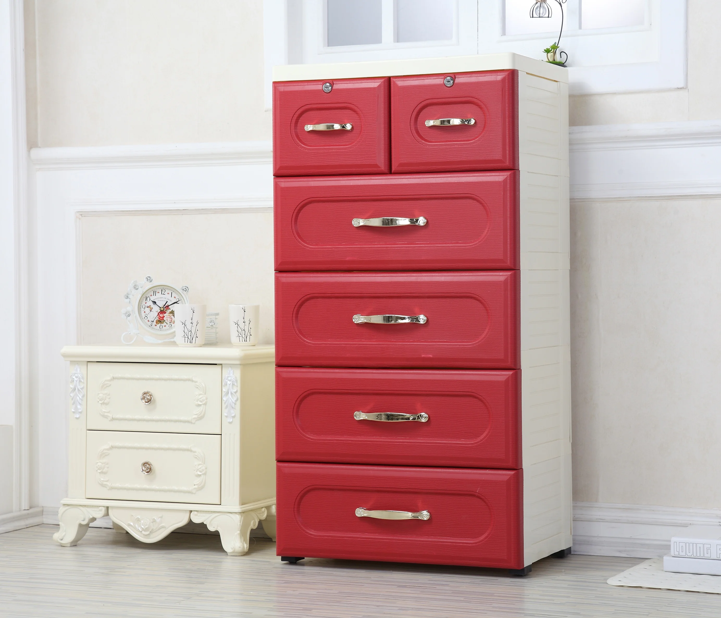 Оптовая продажа, 5 ярусов, ящик для хранения, пластиковый шкаф