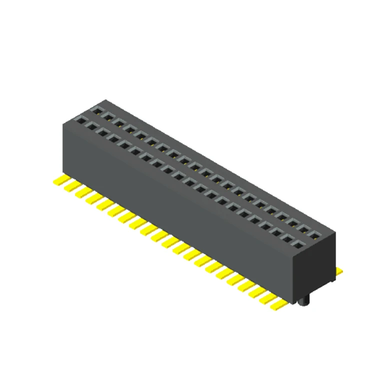 Dual Row Female Header with Cap, S.M.T/DIP 2.54mm Pitch Female Header, Single & Dual Row Straight