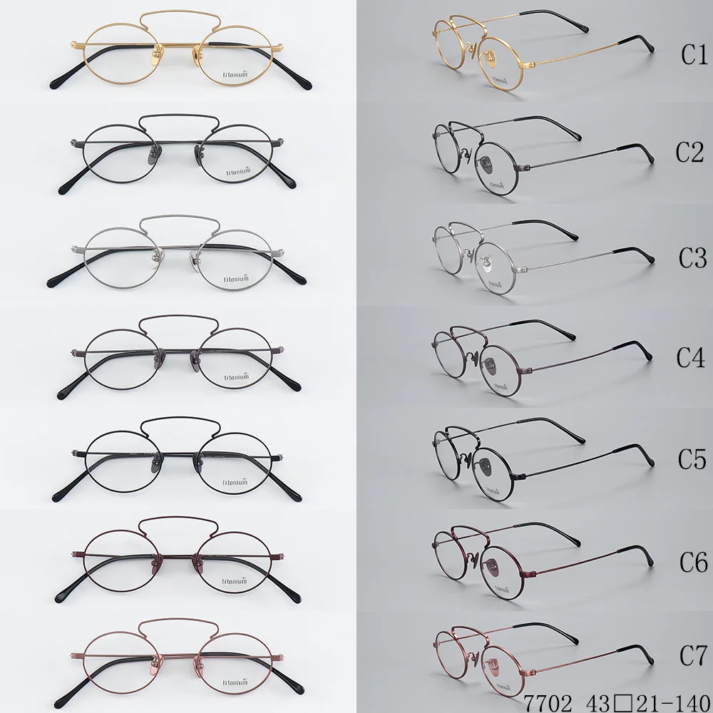 Fashionable titanium  design with the full acetate rim eyeglasses new models optical glasses 7702