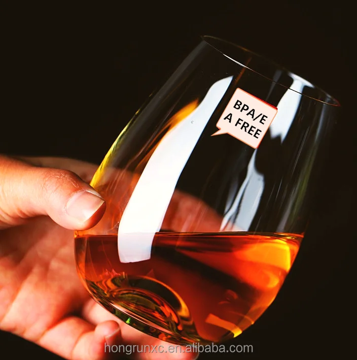 16oz PET BPA free Stemless Wine Glass,Unbreakable Drinking cups