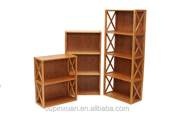 New design movable bamboo bookcase /mobile bookcase