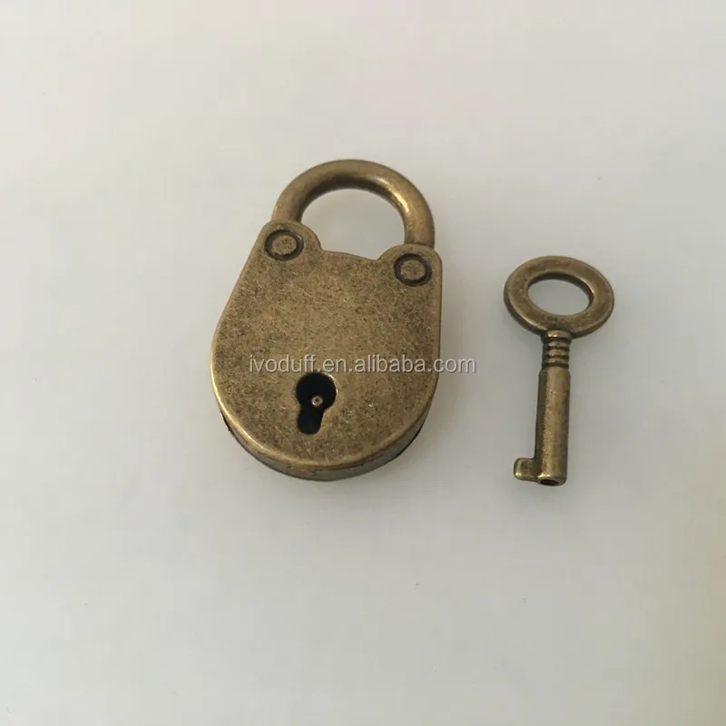 Round Padlock Ivoduff Cute Retro Vintage Diary Suitcase Bear Lock with Key Antique Bronze Padlock
