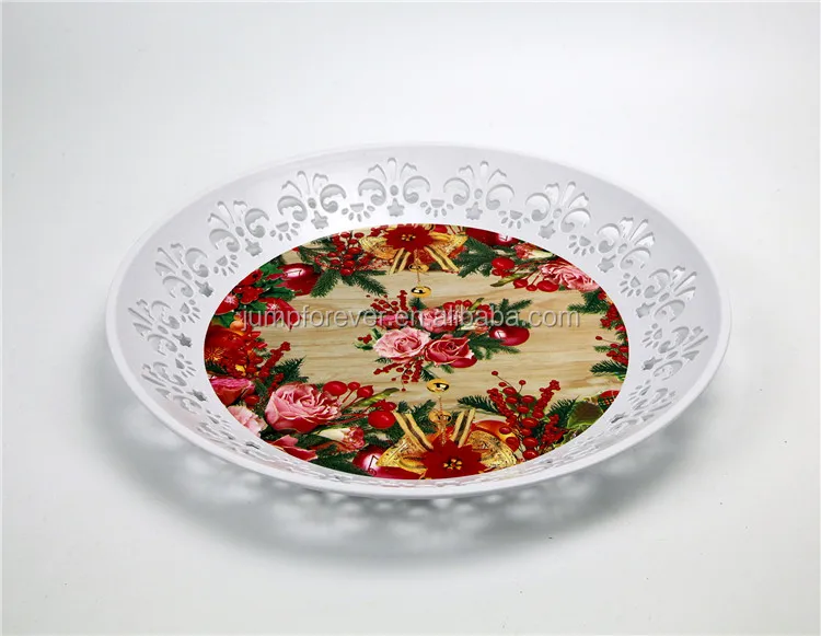 New Customized PP hollow out fruit tray decorative plastic tray