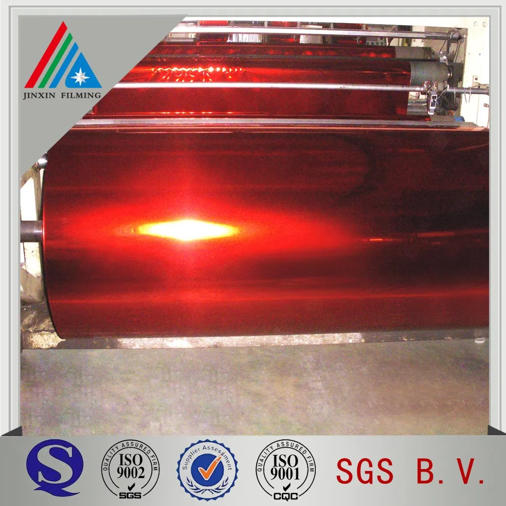 10 mic Gold Metalized PET Film/Colored MPET Film/Colorful Plastic Film