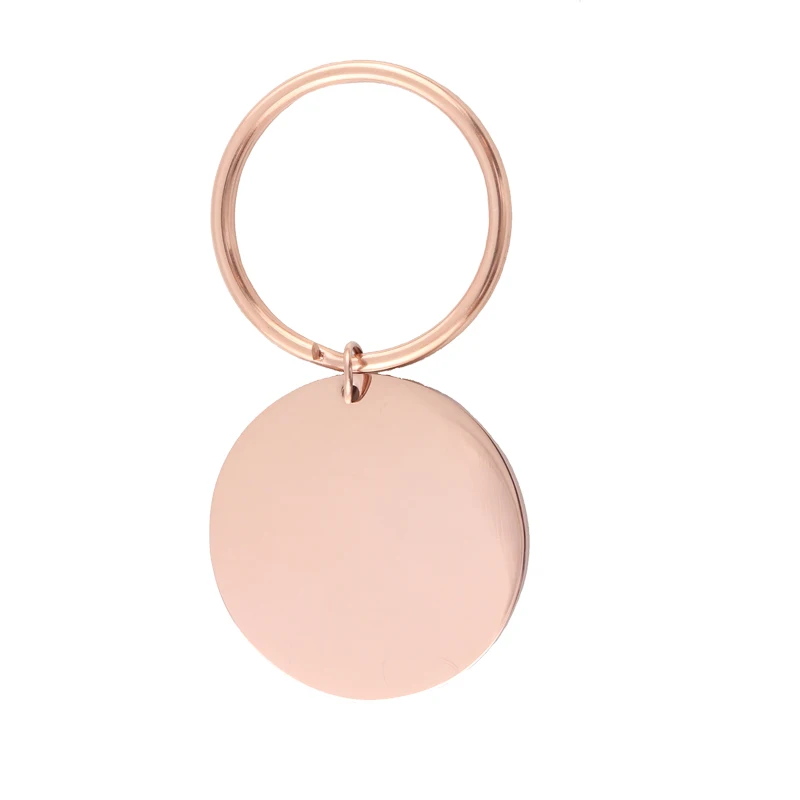 32mm Round Shaped New Fashion Stamping Blank Stainless Steel Dog Tag Key Ring Jewelry Charm Perfect Gifts