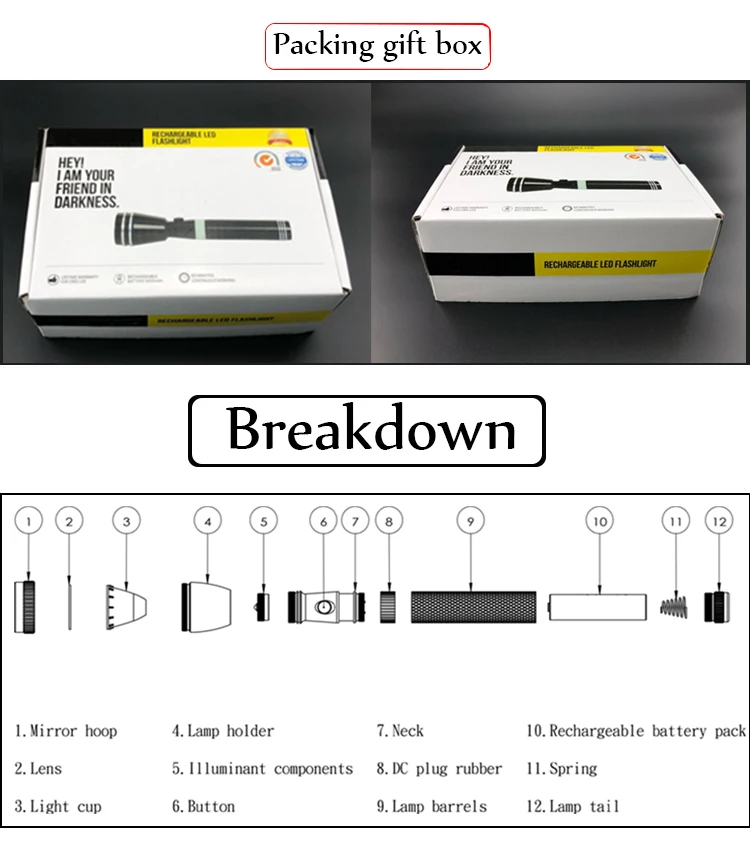 30000LUMEN COB Most Powerful LED  rechargeabFlashlight 18650 OR 26650 battery Torch   Lantern 18650 Hunting Lamp Hand Light