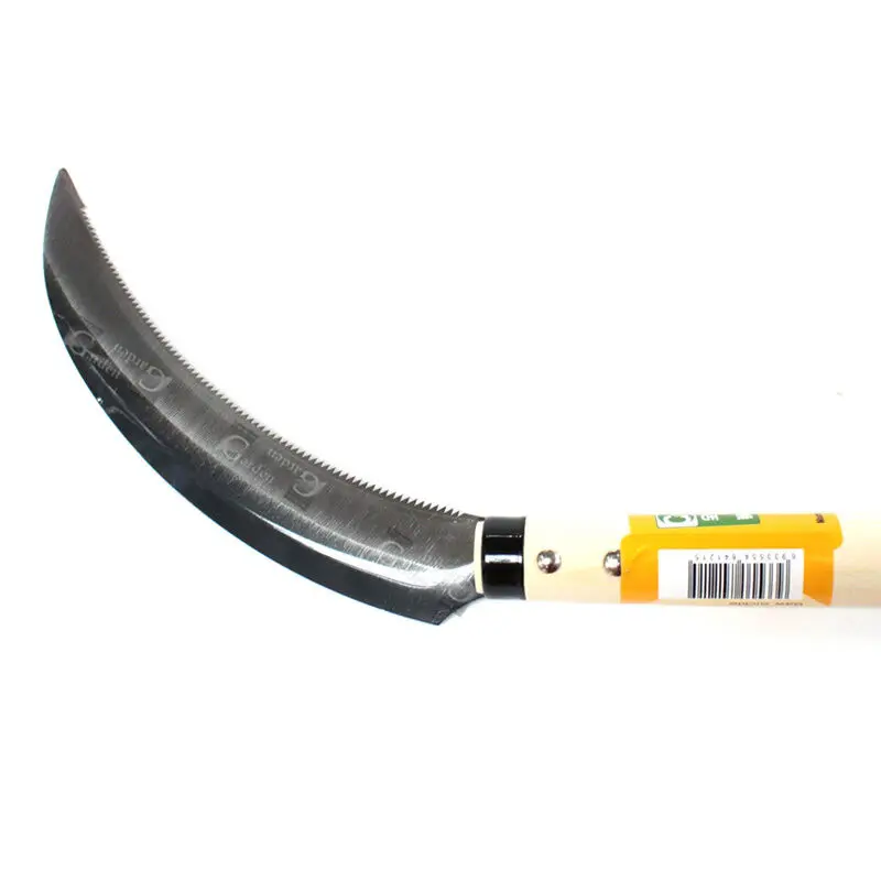 
Multifunctional agricultural outdoor garden Steel Grass Tooth Sickle with Wooden Handle 