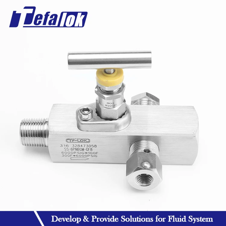 10000psi Oil Gas Thread Gauge Valve Stainless Steel 1/2 NPT Male Thread Standard Needle Gauge Valves