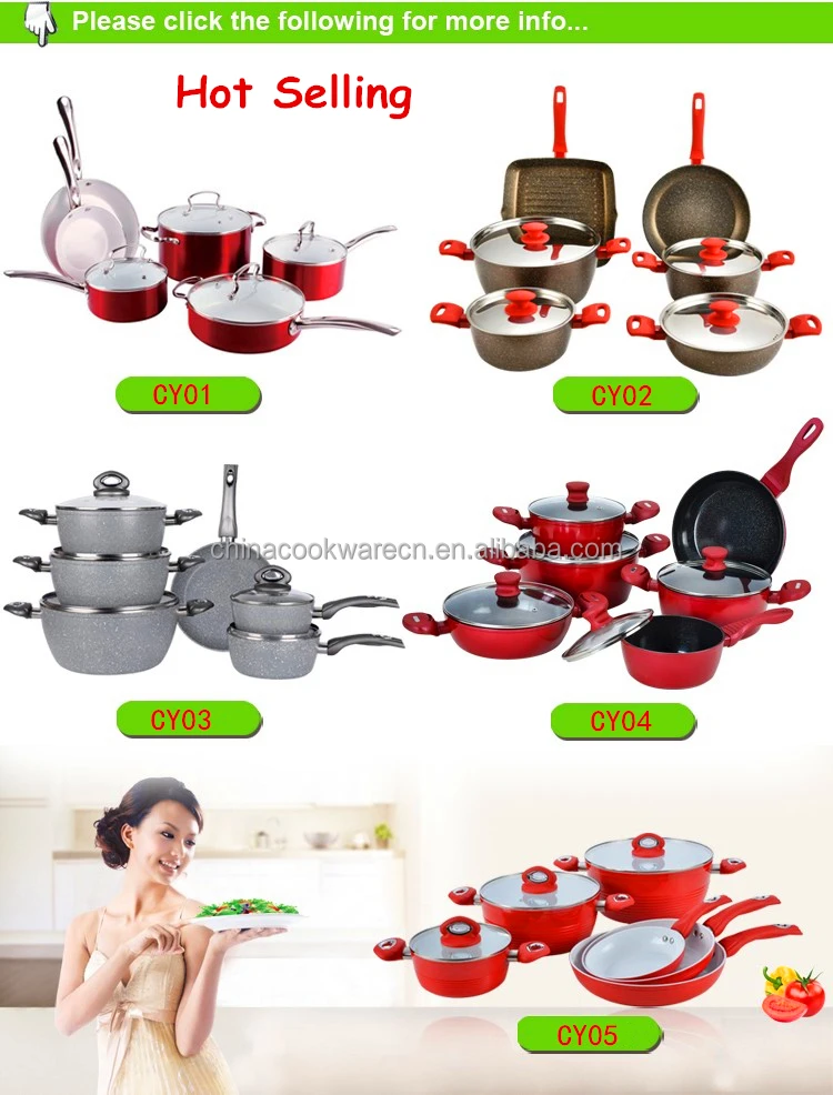 Top selling USA Peak green aluminum alloy home kitchenware set Eco-friendly non-stick coated cooking pot set