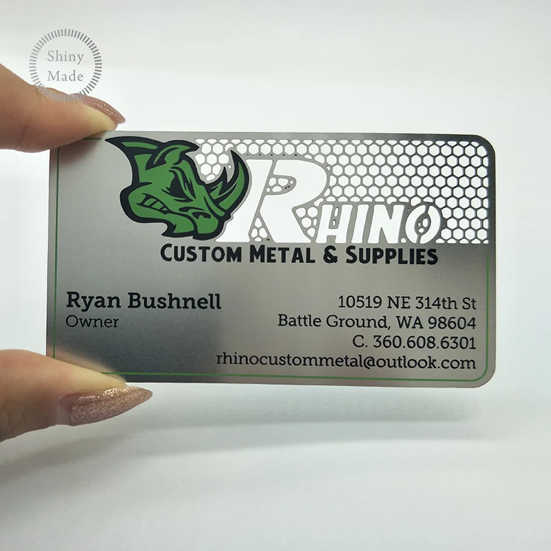 
Custom high end metal name card laser cut stainless steel metal business card 