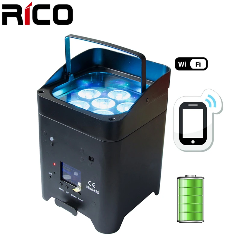 Wireless DMX IR Remote Control 6X18W LED Battery Operated Floor Lamp for Wedding
