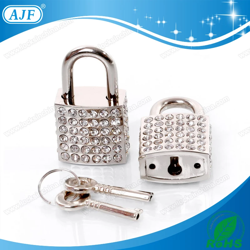 Ajf площадь замок с ключом кристалл блокировки маленькую сумочку замок