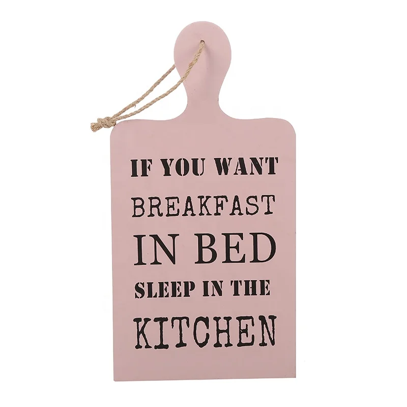 
If You Want Breakfast in Bed Sleep in The Kitchen Home Decorative Plauqe Wooden Plaque Hanging Sign Board 