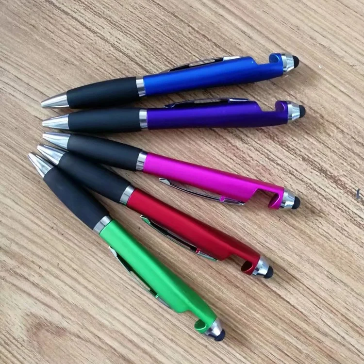 3 in 1 Multi-function Ball Pen Phone Holder Touch Screen Stylus Pen for iPad iPhone