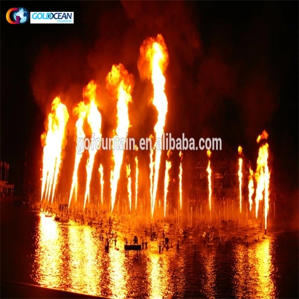 Outdoor Fire Flame Exciting Performance Flame Effect Water Fountain